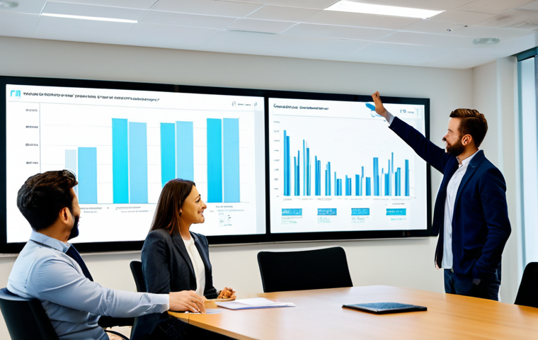 데이터 기반 마케팅 성과 향상을 위한 팁 - **Prompt:** "A data analyst in a modern, brightly lit office, working at a computer with charts and ... 데이터 기반 마케팅 성과 향상을 위한 팁 - **Prompt:** "A data analyst in a modern, brightly lit office, working at a computer with charts and ...