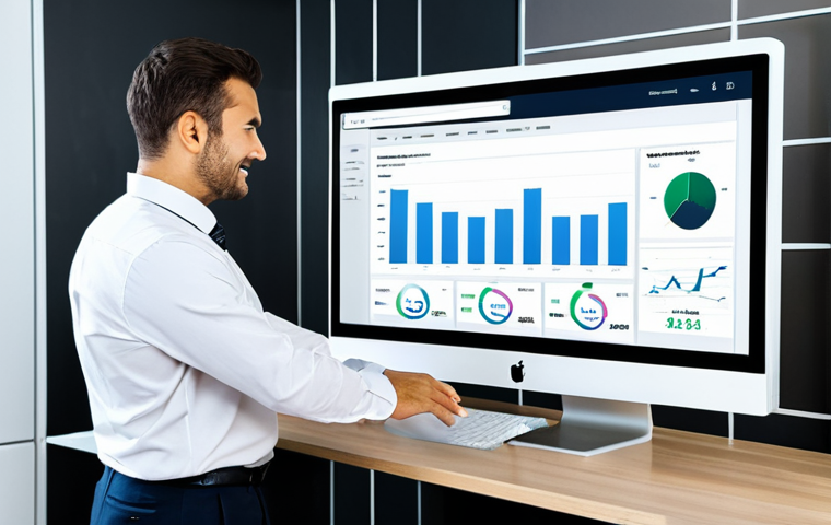 효율적인 데이터 기반 마케팅 예산 관리 - Website Traffic Analysis**
"A brightly lit, modern marketing office. Two data analysts are reviewin...