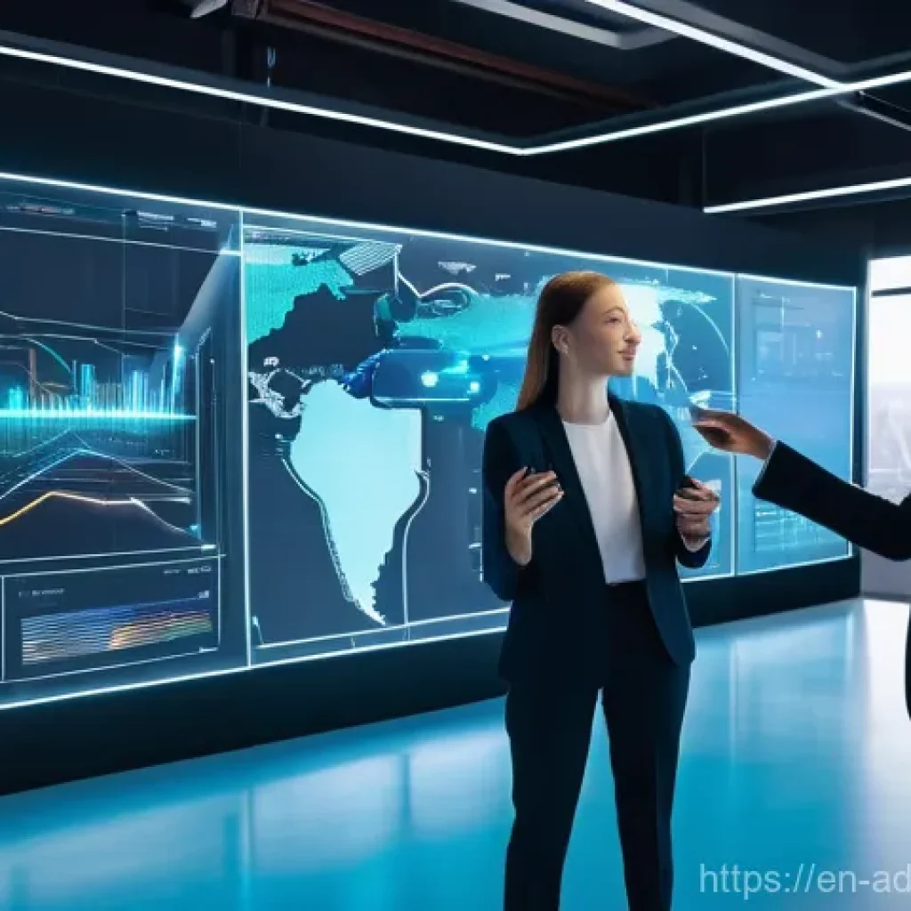 데이터 분석을 통한 고객 세분화 방법 - **AI-Driven Hyper-Personalization Hub**
A vibrant, futuristic open-plan office setting. In the c...