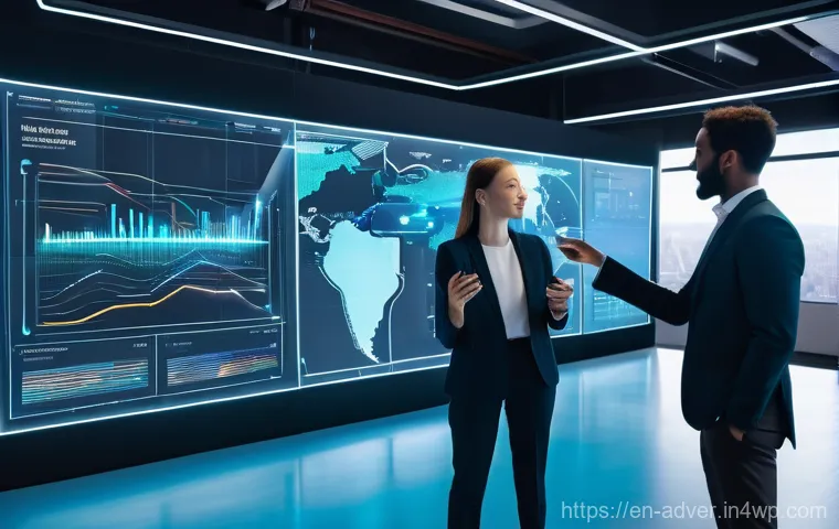 데이터 분석을 통한 고객 세분화 방법 - **AI-Driven Hyper-Personalization Hub**
A vibrant, futuristic open-plan office setting. In the c...